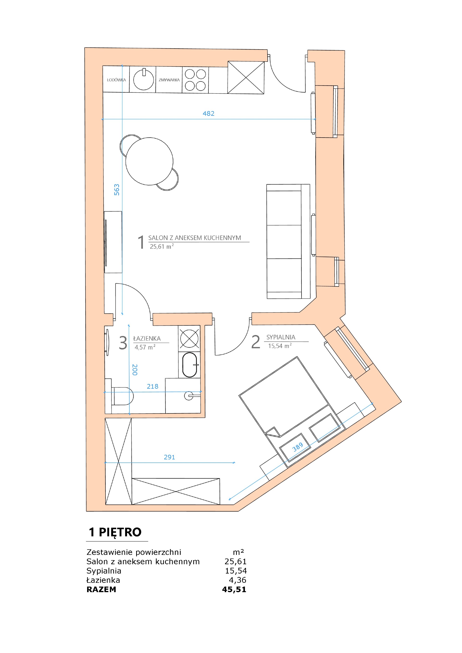 Przestronny apartament na Wierzbięcicach | 2 pokoje | Klucze od zaraz!